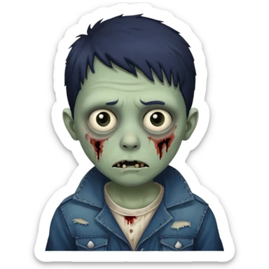 parisian zombie kid sticker