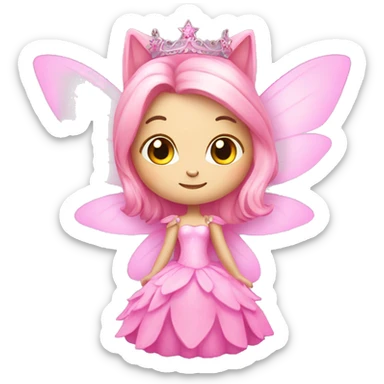 kitty pink princess fairy sticker