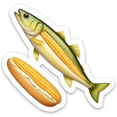 corn cheese and breadChain Pickerel sticker