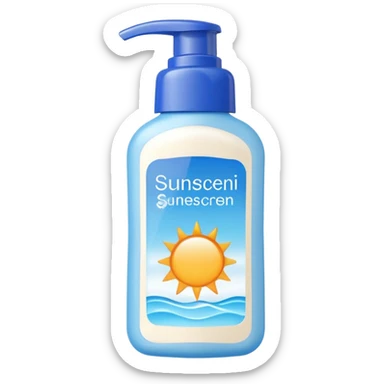 Bottle of sunscreen sticker