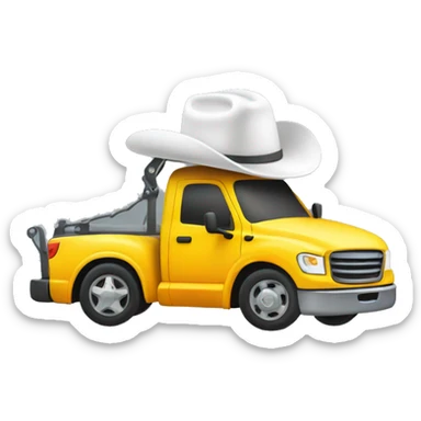 tow truck with white cowboy hat on cab sticker