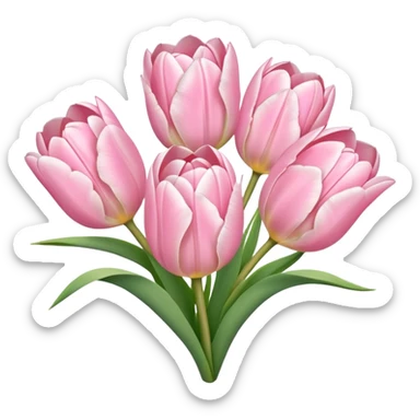 light pink tulip bouquet sticker