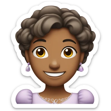 princess with hands flat under chin grinning proud  sticker