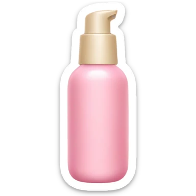 Pink skincare bottle with beige bow sticker