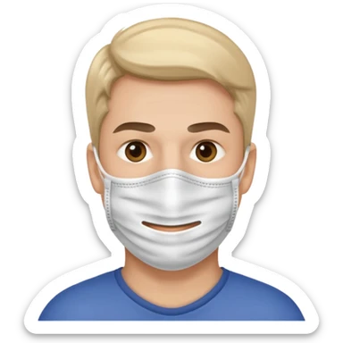 man, facemask sticker