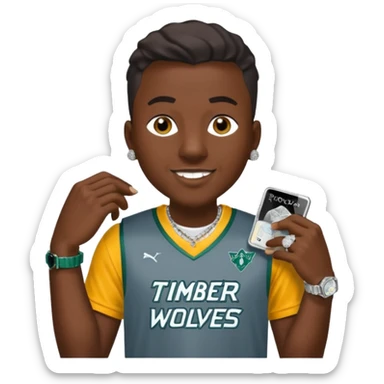 I want a guy with timber wolves jersey and diamond grillz and rolex sticker