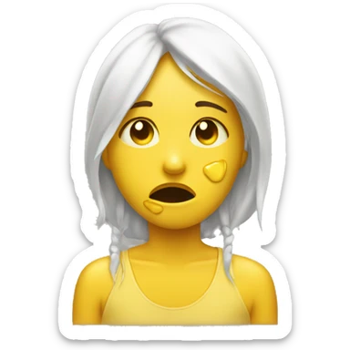 yellow figure crying tears going down their cheek sticker