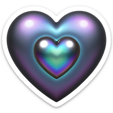 heart with black gothic pearl sticker