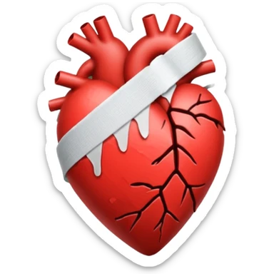 Black and white bandage heart sticker