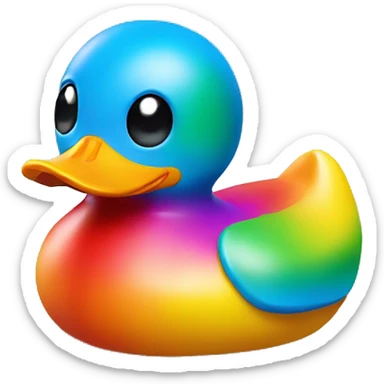 rainbow rubber duck sticker