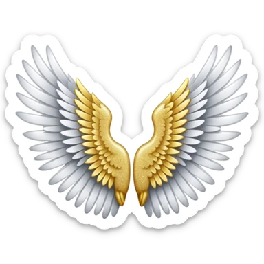 wings glitter white sticker