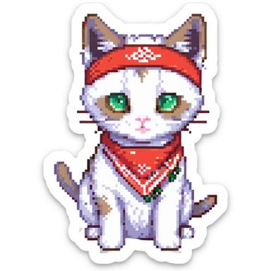 a little cat with two lm249's and a red bandana, he's just blasting!
 sticker