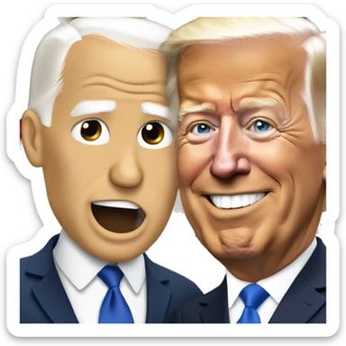 donald trump and Joe biden getting along sticker