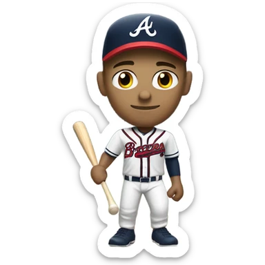 baseball player white male Atlanta Braves sticker