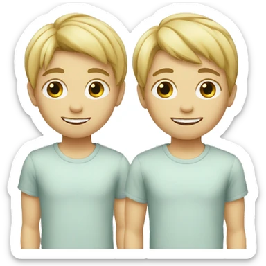 Twin blond boy young adults sticker