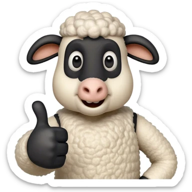 Shaun the sheep thumb up sticker