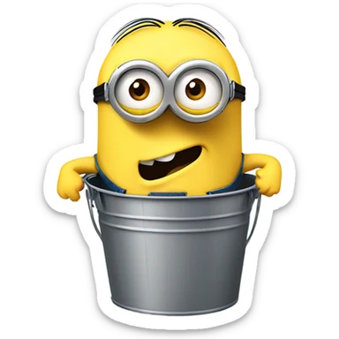 Minions stuck in a bucket sticker