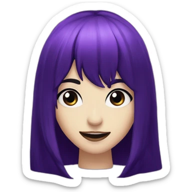 Elissabat-with-bangs-long-hair-purple-and-black-vampire-with-fangs sticker