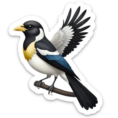 Yellow Billed Magpie (Pica Nutalli) sticker