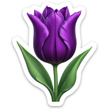 goth tulip with purple-black petals, moody vibe sticker