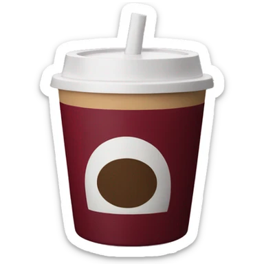 aesthetic burgundy TAKEAWAY coffee sticker