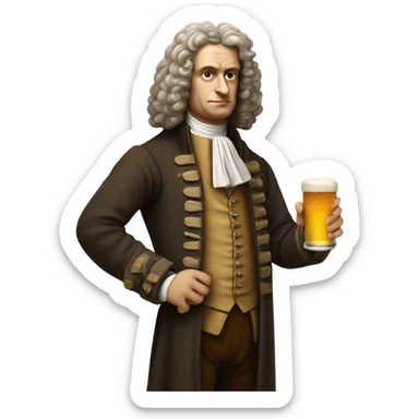 Isaac newton drinking a beer sticker