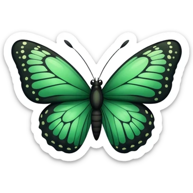 Black and dark green butterfly sticker