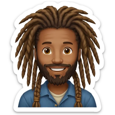 Black guy with dreadlocks and a beard sticker