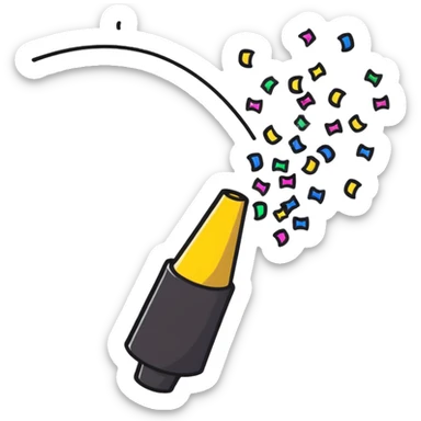 colorful confetti celebration popper sticker