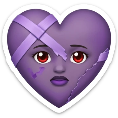 bandaged purple heart colour sticker