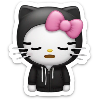 Emo hello kitty crying  sticker