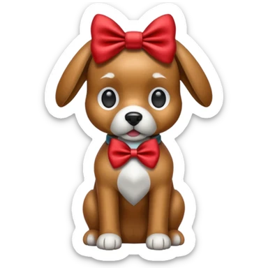 animatronic dog with red bow time like fnaf but dog emoji sticker
