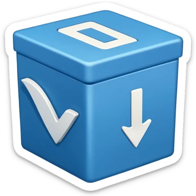 Checkmark in blue box sticker