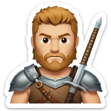 Beowulf Norse warrior hero with sword sticker
