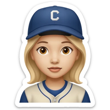 baseball hatted girl sticker
