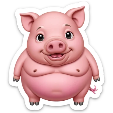 pig with a big stomach sticker