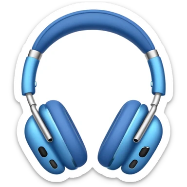 blue AirPods Max headphones with music notes sticker