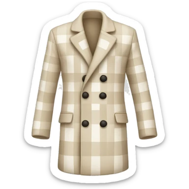 beige and white checkered coat sticker
