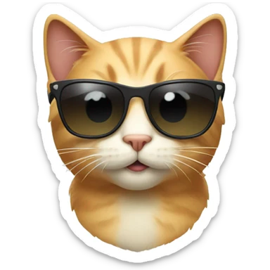 Cat with sunglasses sticker
