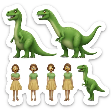 Dinosaure with skirt sticker