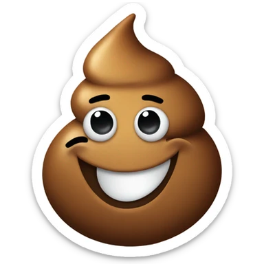 Poop emoji that is winking and blowing a kiss sticker