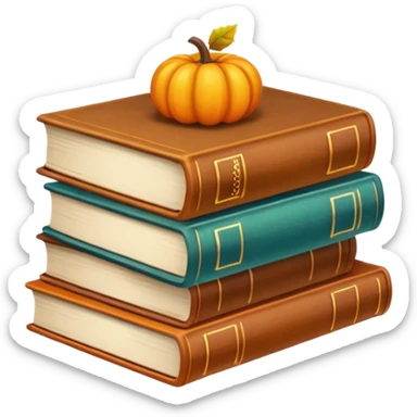 autumn books  sticker