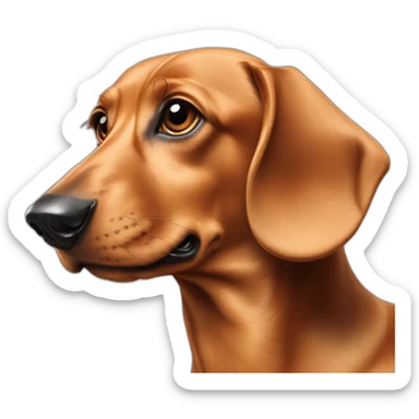 Dog head reality dachshund Looks to the left side 180 Degrees sticker