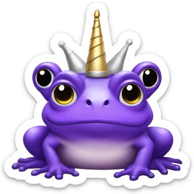 Purple frog with unicorn horn and dragon wings sticker
