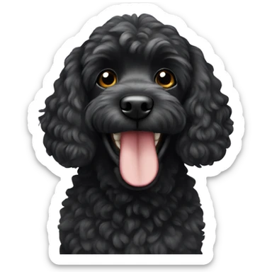 black cockapoo smiling  sticker