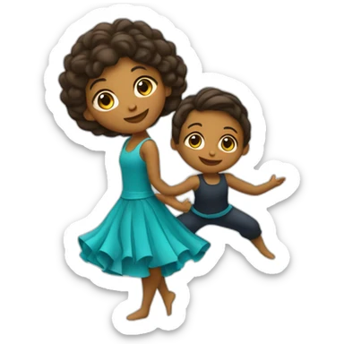 Une danseuse de jazz et son enfant  sticker