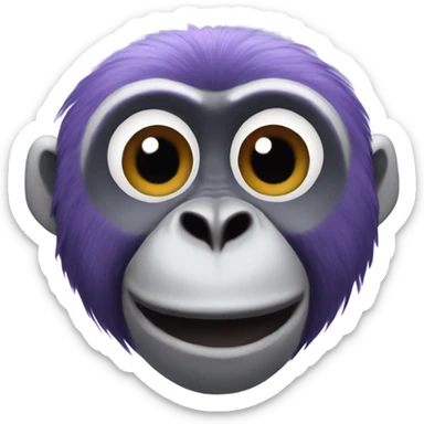 generate a violet gibbon monkey  sticker