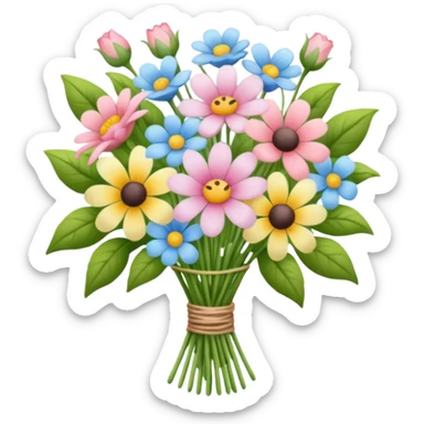 Pastel drawing of floral bouquet  sticker