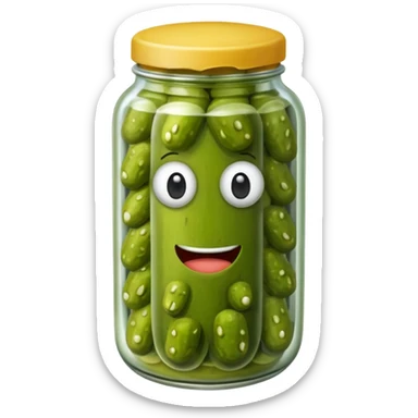 1 pickle, not in a jar but no face sticker