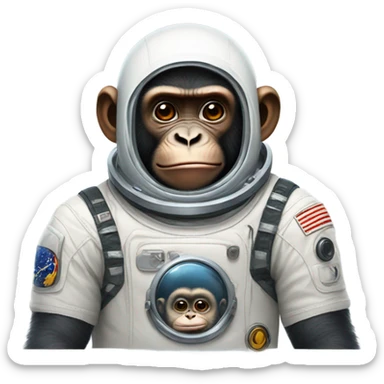 Monkey with a space suit and a gorilla  sticker